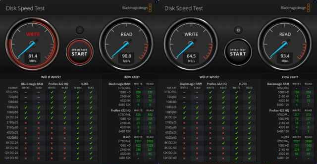 128GB and 256gb DISK SPEED TEST